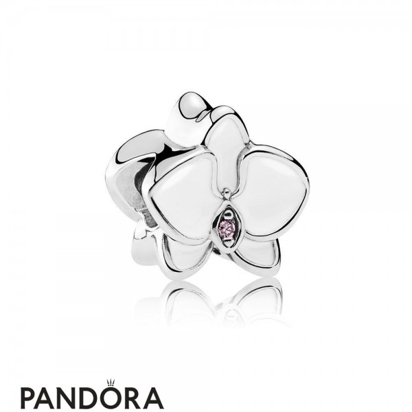 Pandora Jewellery Nature Charms Orchid Charm White Enamel Orchid Cz