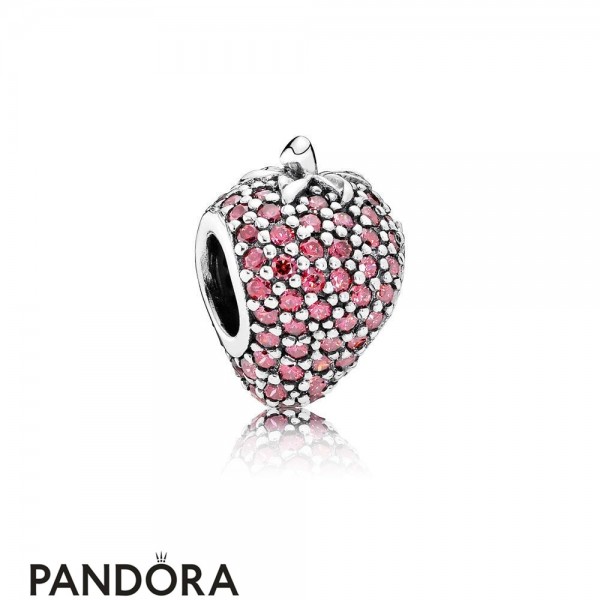 Pandora Jewellery Nature Charms Pave Strawberry Charm Red Cz