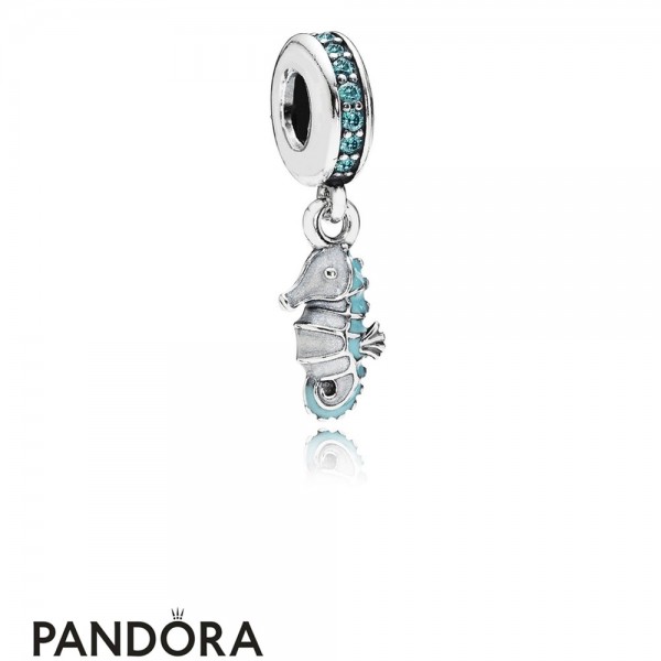 Pandora Jewellery Nature Charms Tropical Seahorse Pendant Charm Teal Cz Turquoise Enamel