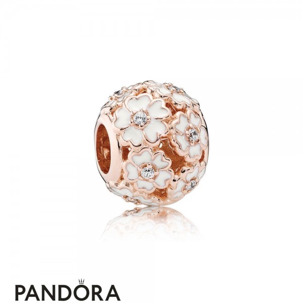 Pandora Jewellery Nature Charms White Primrose Meadow Pandora Jewellery Rose White Enamel Clear Cz