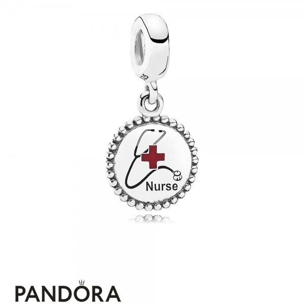 Women's Pandora Jewellery Nurse Pendant Charm Mixed Enamel