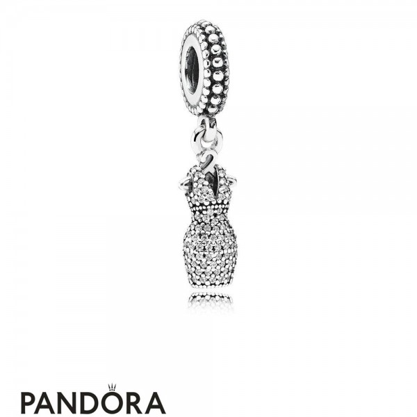 Pandora Jewellery Passions Charms Chic Glamour Dazzling Dress Pendant Charm Clear Cz