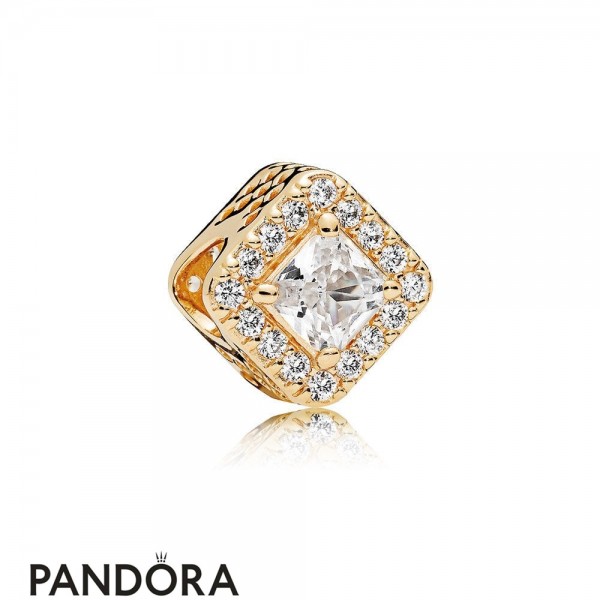 Pandora Jewellery Passions Charms Chic Glamour Geometric Radiance Charm 14K Gold Clear Cz