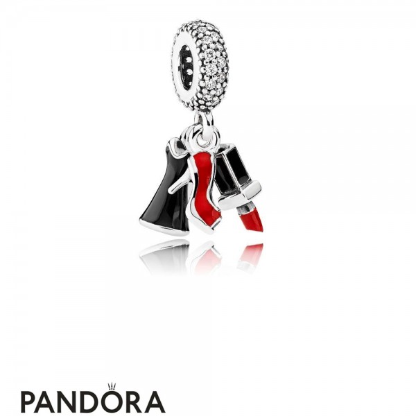 Pandora Jewellery Passions Charms Chic Glamour Glamour Trio Pendant Charm Mixed Enamel Clear Cz