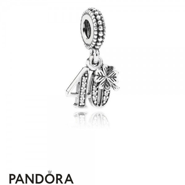 Pandora Jewellery Pendant Charms 40 Years Of Love Pendant Charm Clear Cz