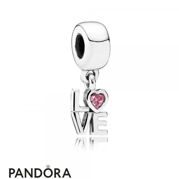 Pandora Jewellery Pendant Charms All About Love Pendant Charm Fancy Pink Cz