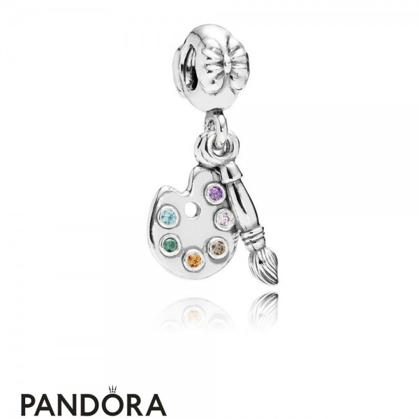 Pandora Jewellery Pendant Charms Artist's Palette Pendant Charm Multi Colored Cz