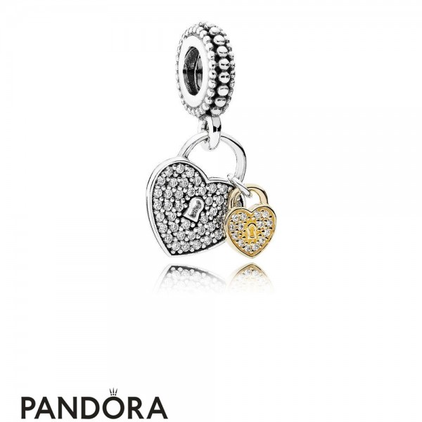Pandora Jewellery Pendant Charms Love Locks Pendant Charm Clear Cz