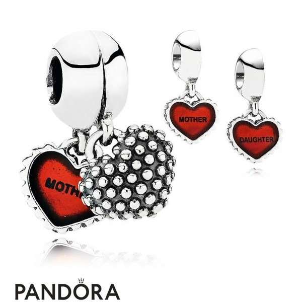 Pandora Jewellery Pendant Charms Piece Of My Heart Daughter Two Part Pendant Charm Red Enamel