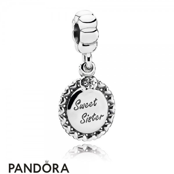 Pandora Jewellery Pendant Charms Sweet Sister Pendant Charm Clear Cz