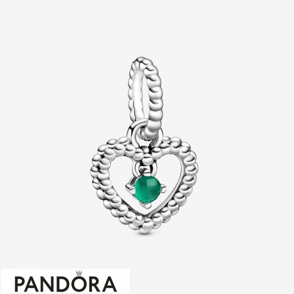 Women's Pandora Jewellery Rainforest Green Beaded Heart Dangle Charm