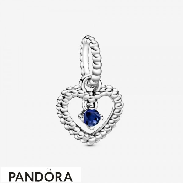 Women's Pandora Jewellery Sea Blue Beaded Heart Dangle Charm