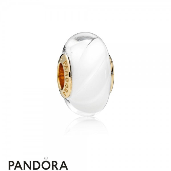 Pandora Jewellery Shine White Waves Murano Glass Charm