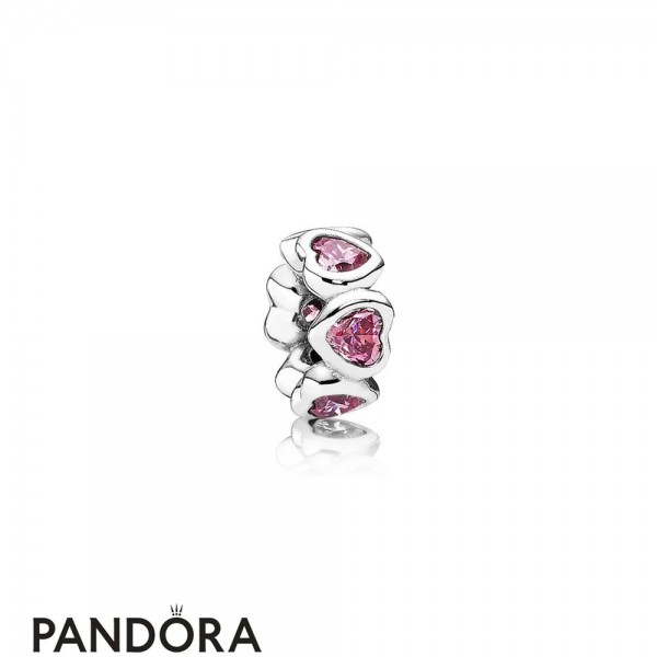 Pandora Jewellery Spacers Charms Space In My Heart Spacer Fancy Pink Cz