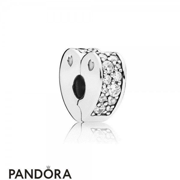 Women's Pandora Jewellery Sparkling Arcs Of Love Spacer Clip