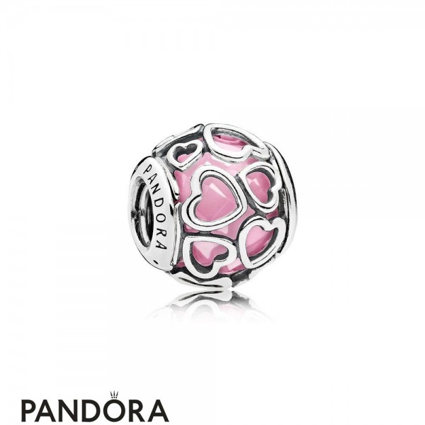 Pandora Jewellery Sparkling Paves Charms Encased In Love Charm Pink Cz
