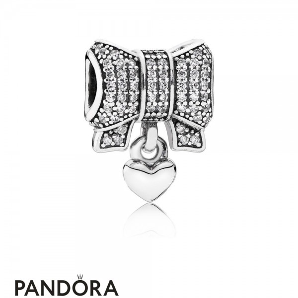 Pandora Jewellery Sparkling Paves Charms Heart Bow Charm Clear Cz