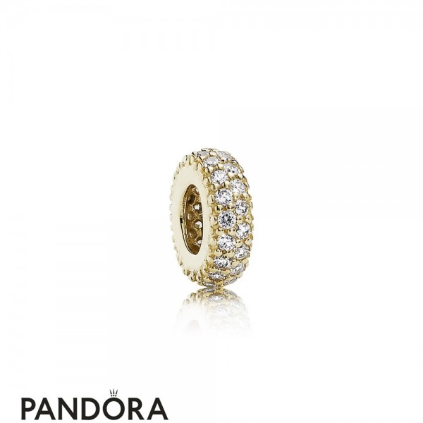 Pandora Jewellery Sparkling Paves Charms Inspiration Within Spacer 14K Gold Cz