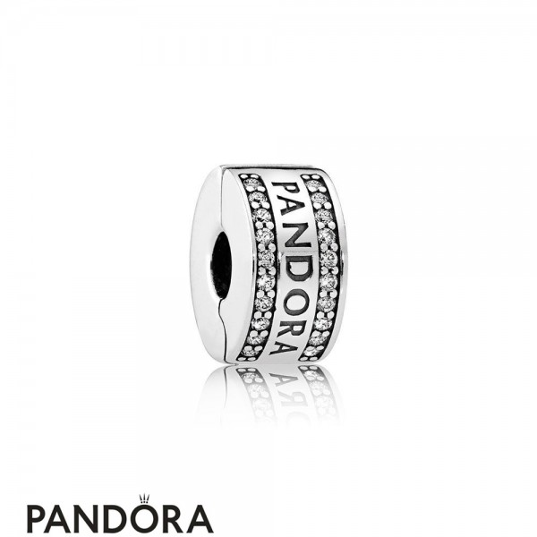 Pandora Jewellery Sparkling Paves Charms Pandora Jewellery Logo Clear Cz