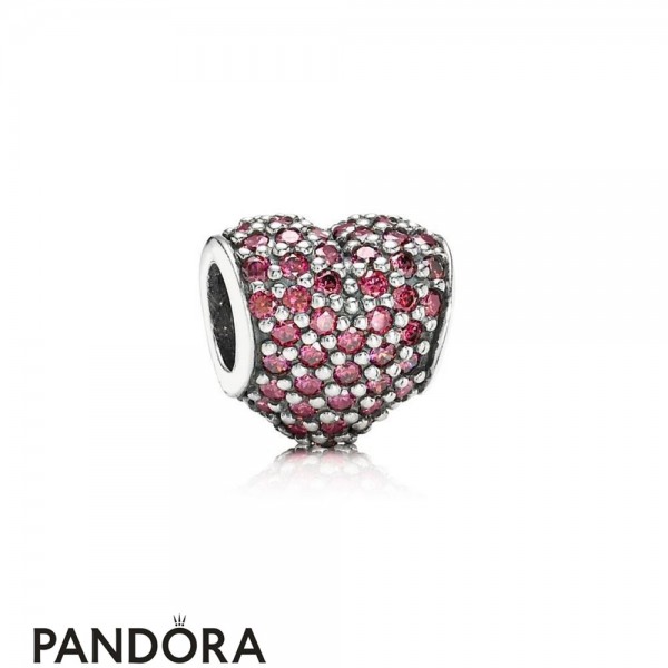 Pandora Jewellery Sparkling Paves Charms Pave Heart Charm Red Cz