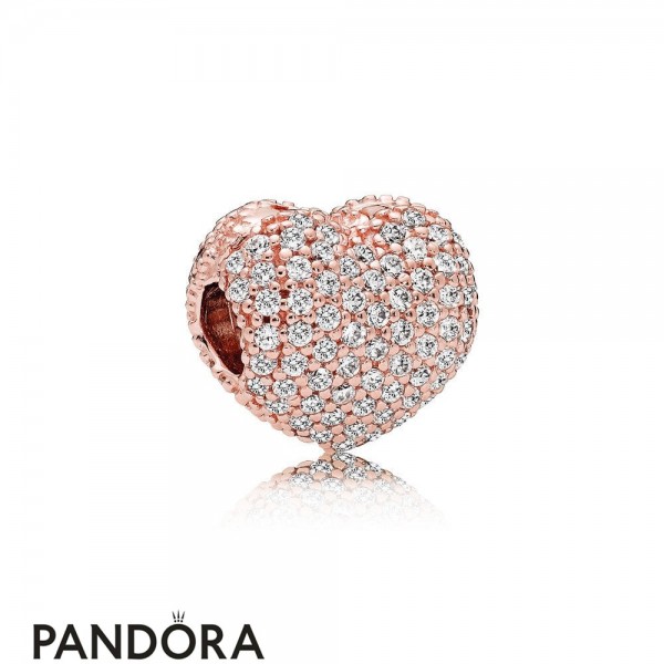 Pandora Jewellery Sparkling Paves Charms Pave Open My Heart Clip Pandora Jewellery Rose Clear Cz