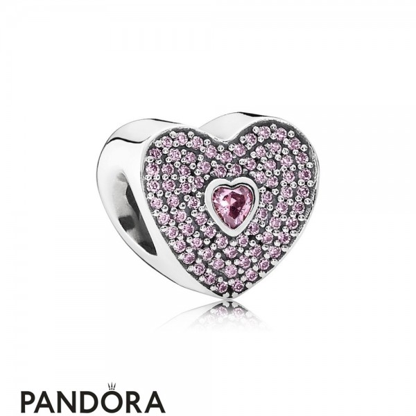 Pandora Jewellery Sparkling Paves Charms Sweetheart Charm Fancy Pink Cz