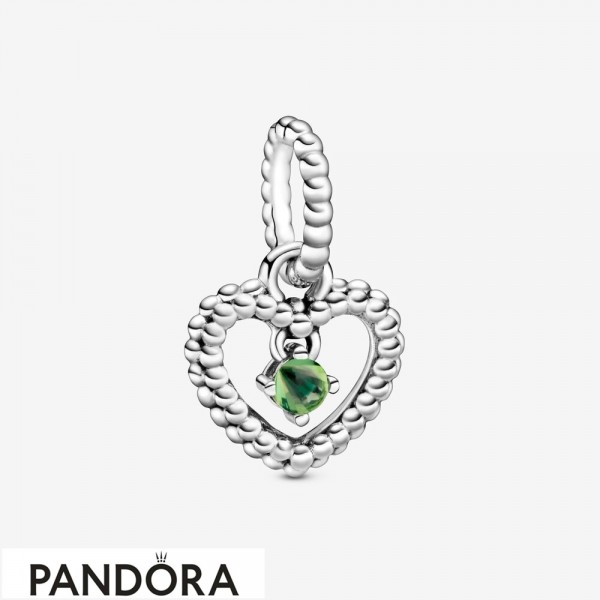 Women's Pandora Jewellery Spring Green Beaded Heart Dangle Charm