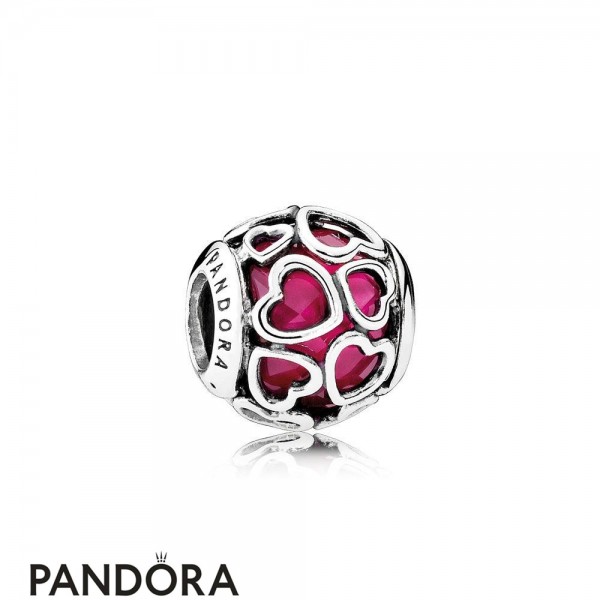 Pandora Jewellery Symbols Of Love Charms Cerise Encased In Love Charm Cerise Crystal
