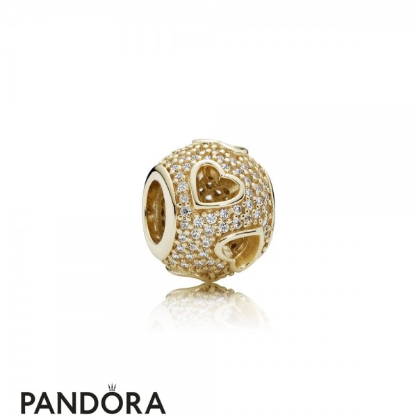 Pandora Jewellery Symbols Of Love Charms Ribbon Heart Charm 14K Gold