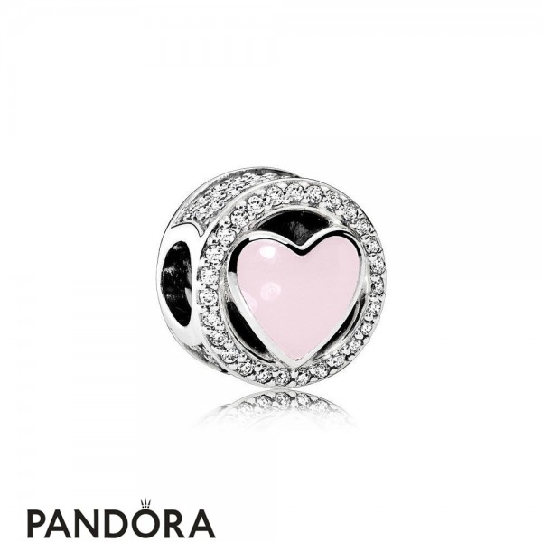 Pandora Jewellery Symbols Of Love Charms Wonderful Love Soft Pink Enamel Clear Cz