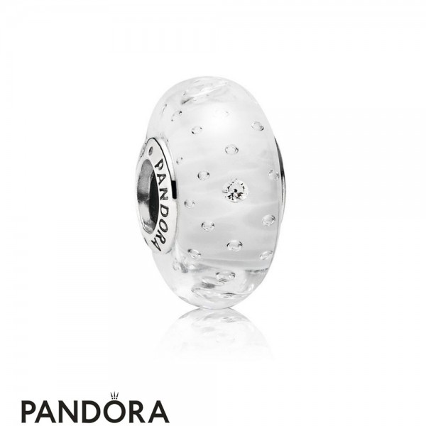 Pandora Jewellery Touch Of Color Charms Clear Effervescence Charm Murano Glass Clear Cz