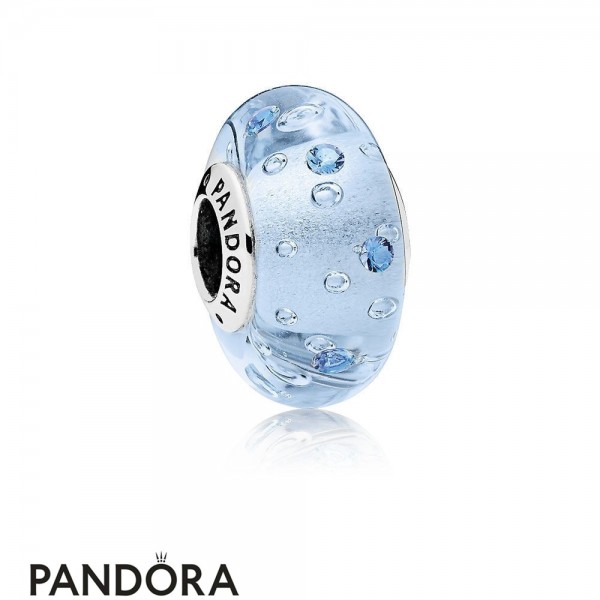 Pandora Jewellery Touch Of Color Charms Ice Drops Murano Glass Charm Blue Cz