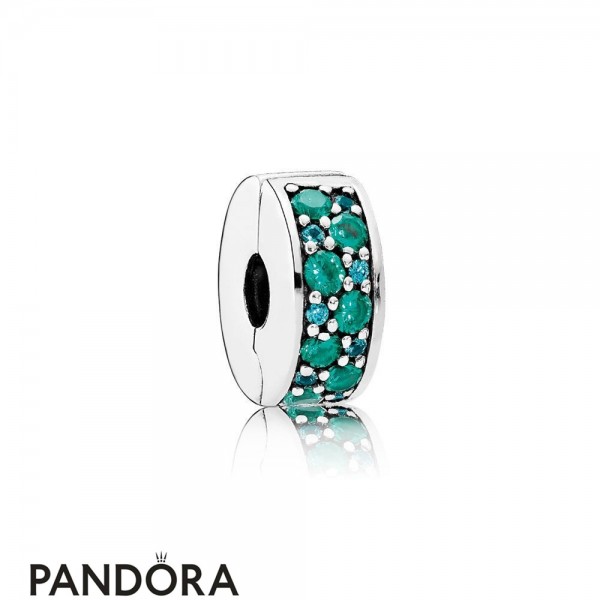 Pandora Jewellery Touch Of Color Charms Mosaic Shining Elegance Clip Multi Colored Crystals Teal Cz