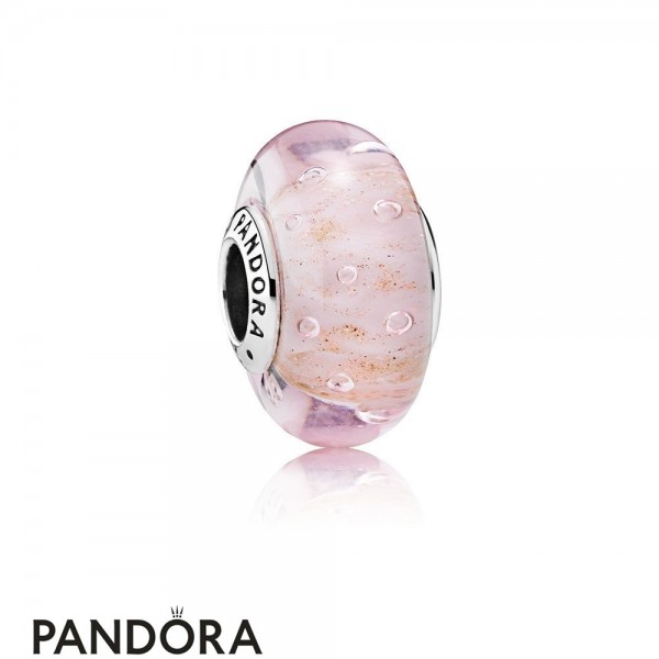 Pandora Jewellery Touch Of Color Charms Pink Glitter Charm Murano Glass