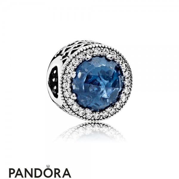 Pandora Jewellery Touch Of Color Charms Radiant Hearts Charm Moonlight Blue Crystal Clear Cz