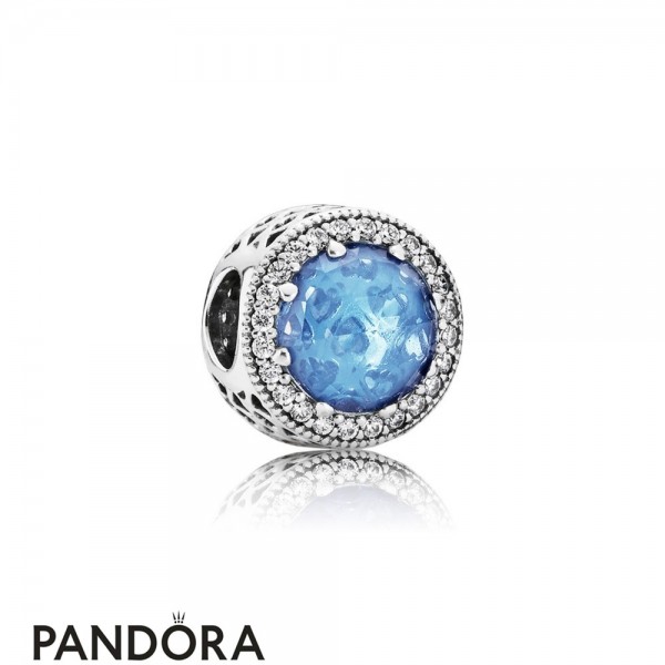 Pandora Jewellery Touch Of Color Charms Radiant Hearts Charm Sky Blue Crystal Clear Cz