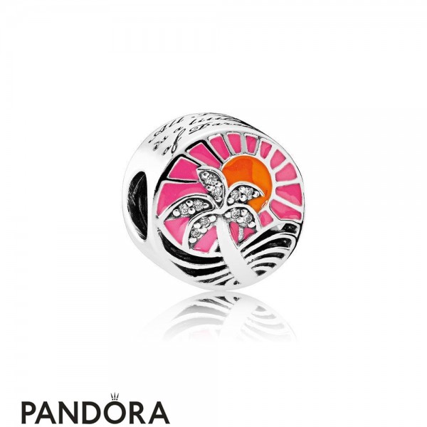 Pandora Jewellery Vacation Travel Charms Tropical Sunset Charm Mixed Enamel Clear Cz