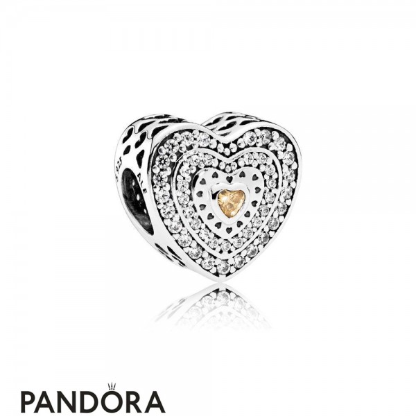 Pandora Jewellery Valentine's Day Charms Lavish Heart Charm Fancy Colored Clear Cz