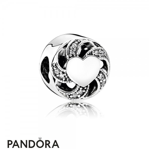 Pandora Jewellery Valentine's Day Charms Ribbon Heart Charm Clear Cz