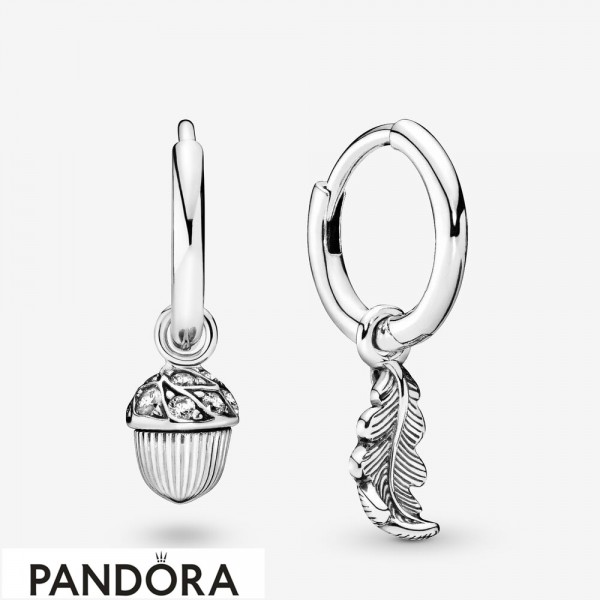 Women's Pandora Jewellery Acorn & Leaf Hoop Earrings