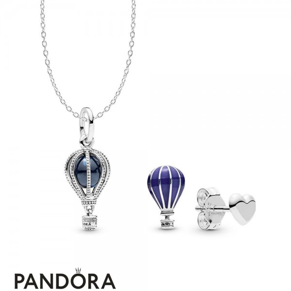 Women's Pandora Jewellery Air Balloon Necklace And Earring Set