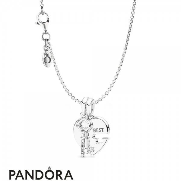 Women's Pandora Jewellery Best Friends Heart & Key Necklace Set