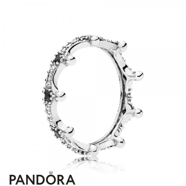 Women's Pandora Jewellery Black Enchanted Crown Ring