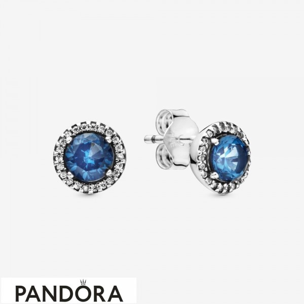 Women's Pandora Jewellery Blue Round Sparkle Stud Earrings