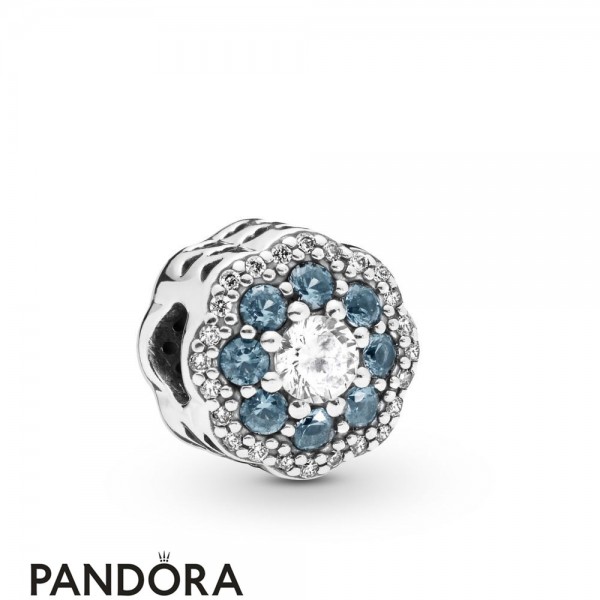 Women's Pandora Jewellery Blue Sparkle Flower Charm