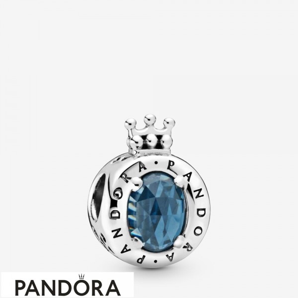Women's Pandora Jewellery Blue Sparkling Crown O Charm