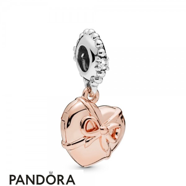 Women's Pandora Jewellery Brazillian Heart Dangle Charm Pandora Jewellery Rose