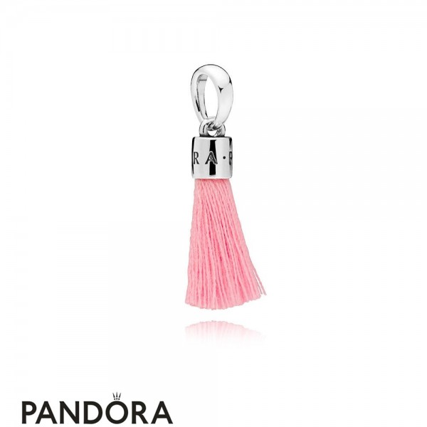 Women's Pandora Jewellery Bright Pink Fabric Tassel Dangle Charm