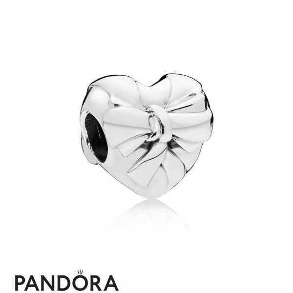 Women's Pandora Jewellery Brilliant Heart Bow Charm