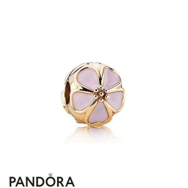 Pandora Jewellery Collections Cherry Blossom Clip Charm Pink Enamel 14K Gold